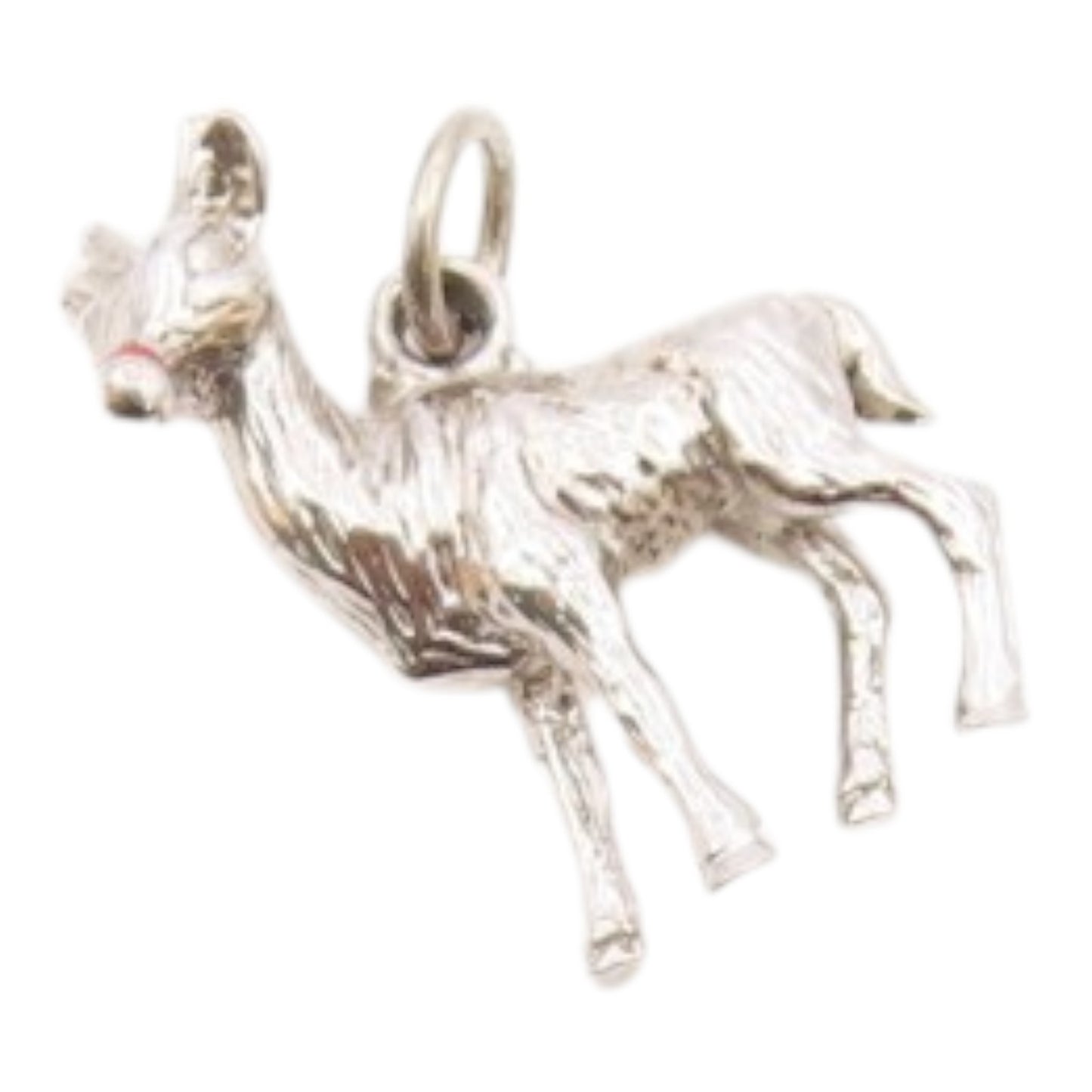 925 Sterling Silver  Vintage Shiny Baby Deer Petite Animal Pendant  PT16234