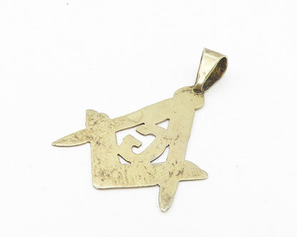 925 Sterling Silver  Vintage Two Tone G Etched Detail Drop Pendant  PT9335