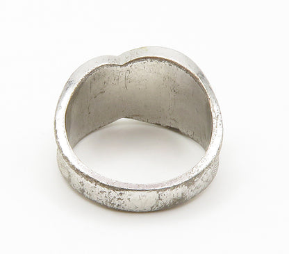 CLARK & COMBS 925 Silver  Vintage Cubic Zirconia Shiny Band Ring Sz 6  RG15069