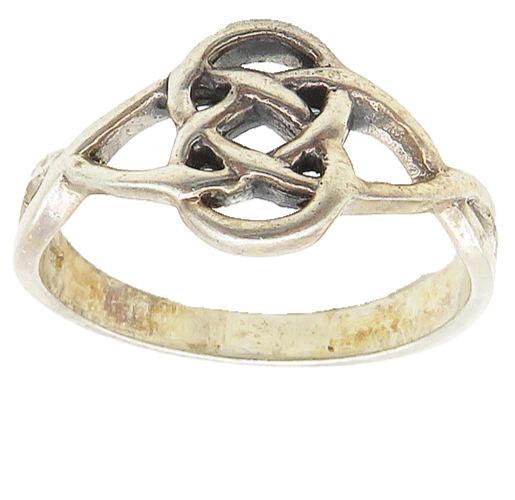 925 Sterling Silver  Vintage Shiny Open Knot Design Band Ring Sz 9  RG19346