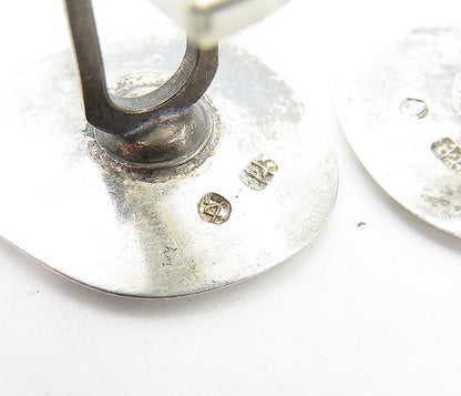 925 Sterling Silver  Vintage Shiny Polished Bullet Back Cufflinks  TR1196