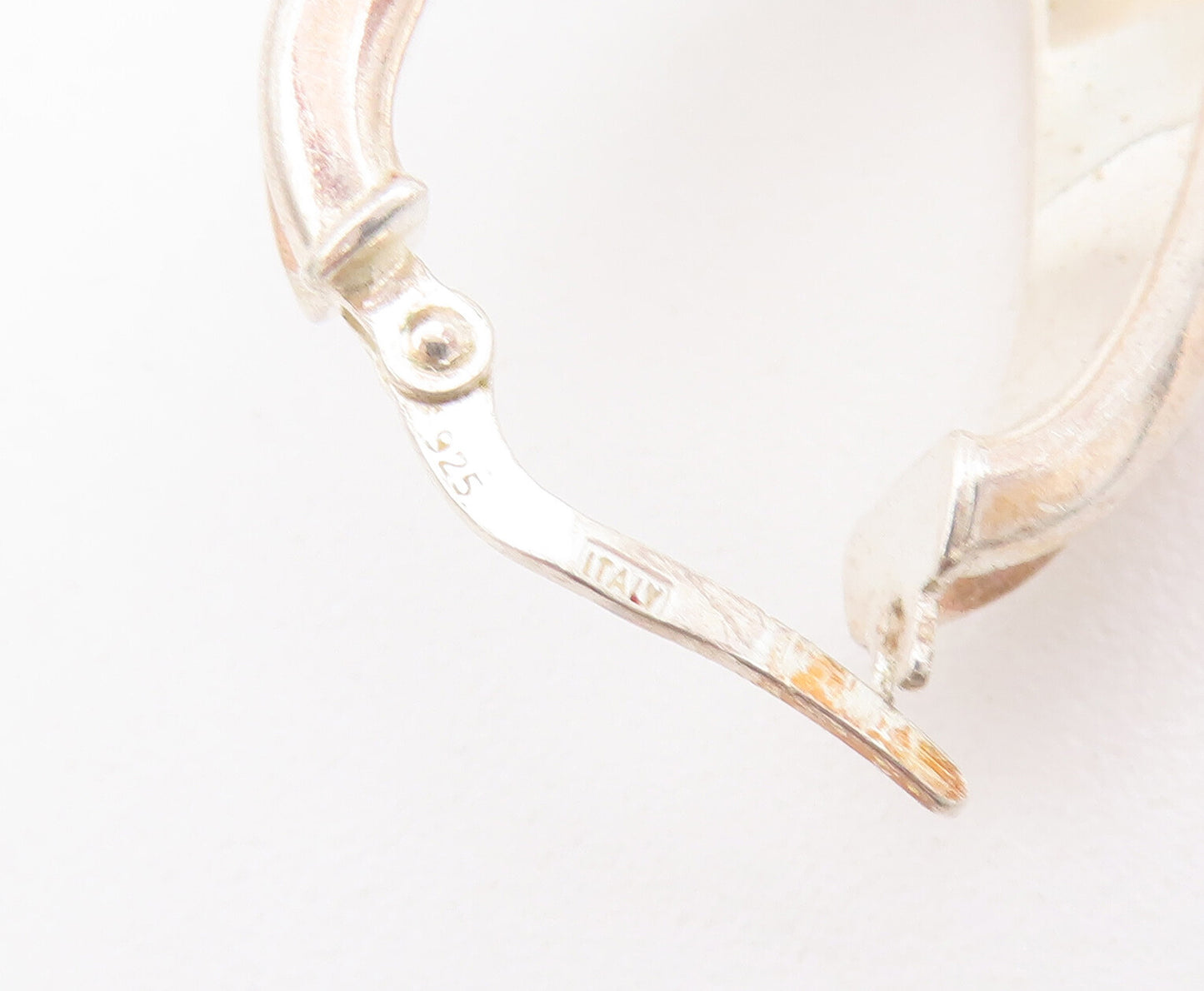 925 Sterling Silver Vintage Earrings Designer Twisted Infinity Hoops  EG12926