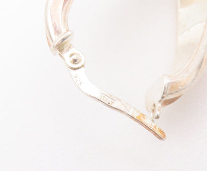 925 Sterling Silver Vintage Earrings Designer Twisted Infinity Hoops  EG12926