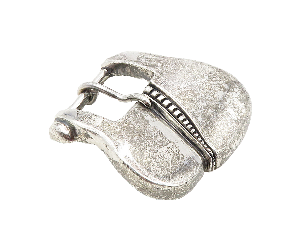 925 Sterling Silver  Vintage Shiny Chiseled Design Belt Buckle  TR1655