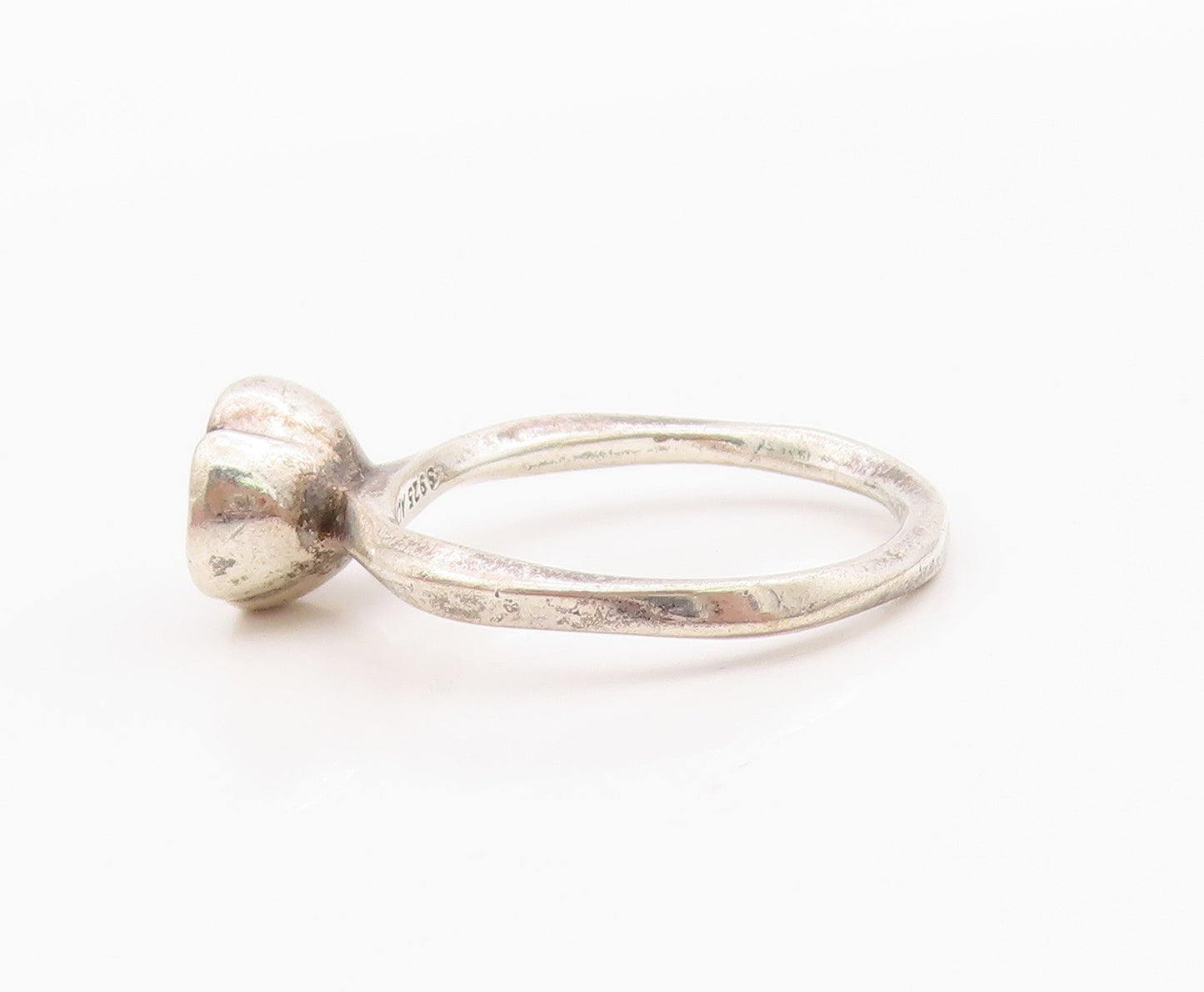 925 Sterling Silver Vintage Ring PANDORA Elegant Pearl Rose Band Sz 9.5 RG36286