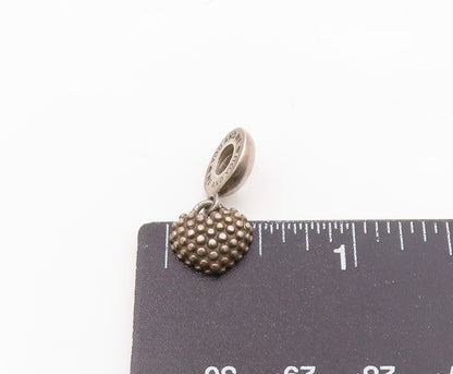 925 Sterling Silver  Vintage Beaded Heart For Mother Charm Pendant  PT21572