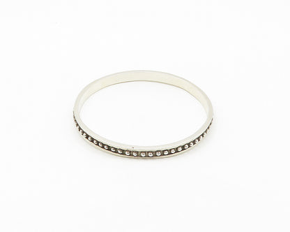925 Sterling Silver  Vintage Shiny Spiked Round Bangle Bracelet  BT7118