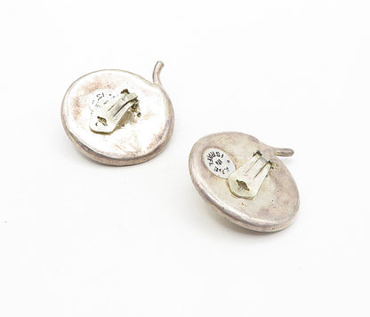 ISRAEL 925 Sterling Silver  Vintage  Modernist Non Pierce Earrings  EG3857