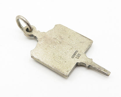 925 Sterling Silver  Vintage Oxidized American University Pendant  PT8352