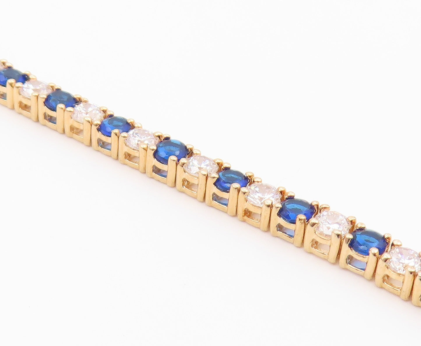 ROSS SIMON 925 Silver  Cubic Zirconia & Blue Topaz Chain Bracelet  BT5931