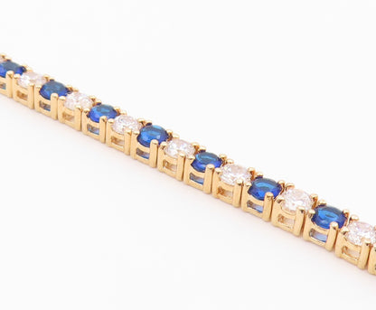 ROSS SIMON 925 Silver  Cubic Zirconia & Blue Topaz Chain Bracelet  BT5931
