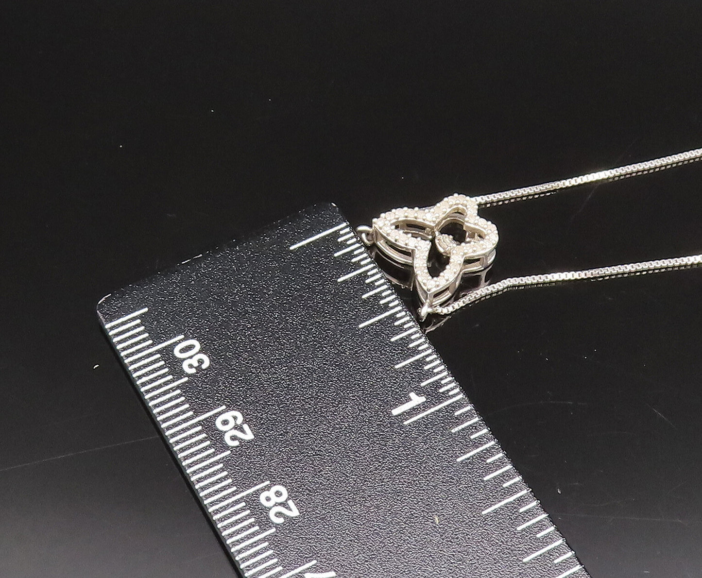 925 Silver  Vintage Dainty Genuine Diamonds Butterfly Cutout Necklace  NE3997