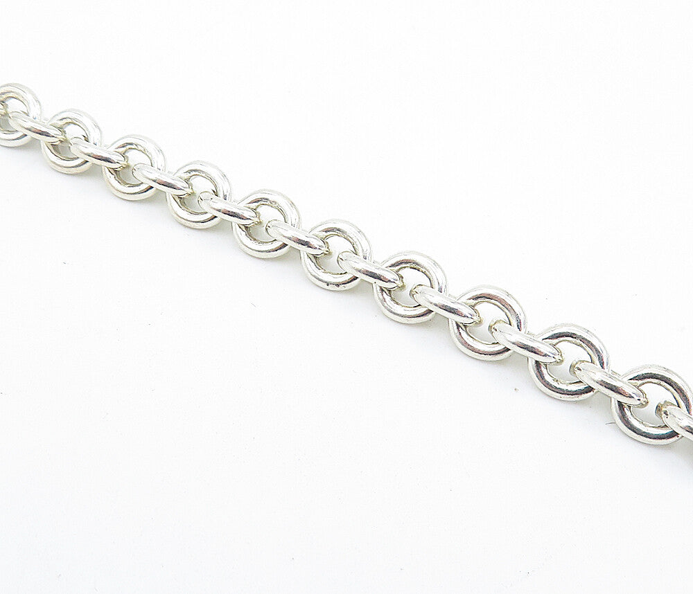 925 Sterling Silver  Love Heart Bow & Arrow Round Link Chain Bracelet  BT2630