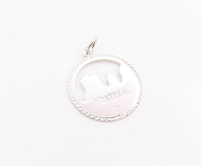 925 Sterling Silver Vintage Pendant Montreal Cityscape Souvenir Charm  PT25757