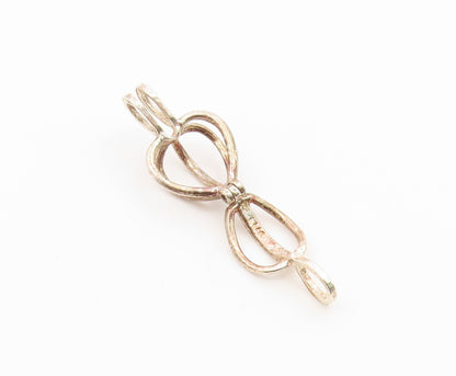 925 Sterling Silver Vintage Pendant Classic Love Heart Cage Charm OPENS  PT26621