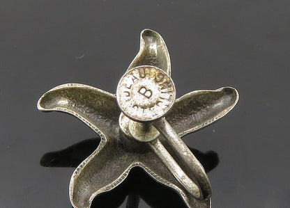 BEAU 925 Sterling Silver  Vintage Starfish Motif Non Pierce Earrings  EG10732