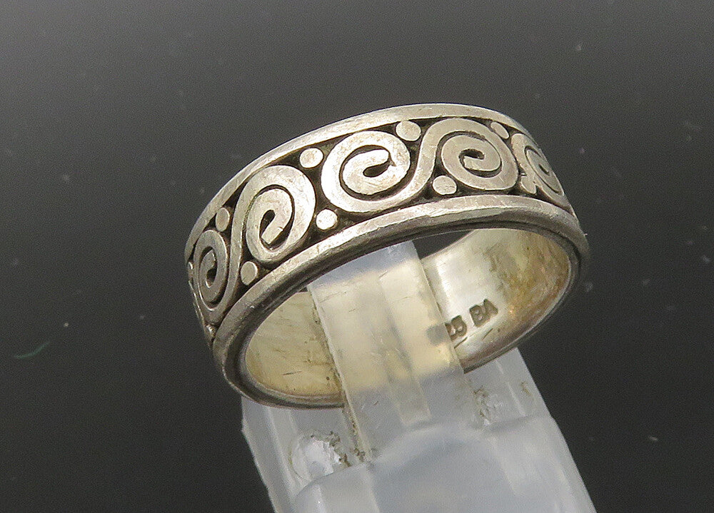 BALI 925 Sterling Silver  Vintage Swirl Pattern Band Ring Sz 7  RG22767