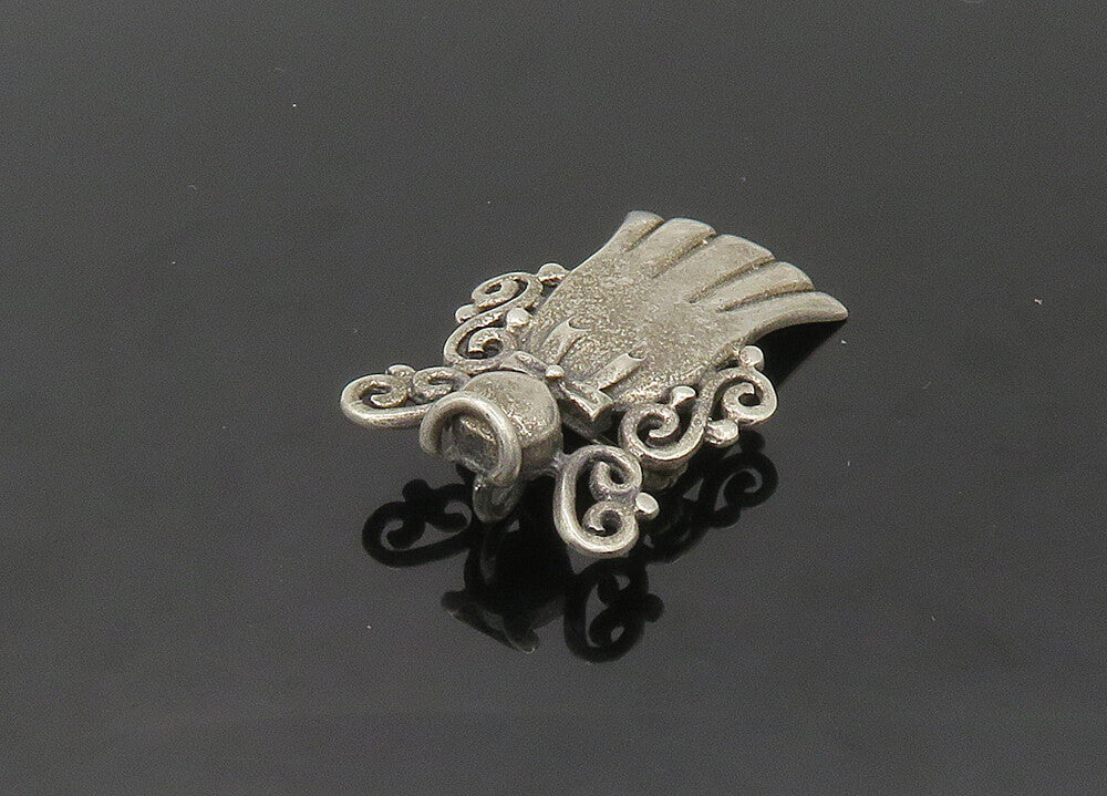 925 Sterling Silver  Vintage Angel With Halo Swirl Detail Brooch Pin  BP8590
