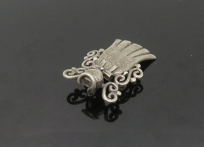 925 Sterling Silver  Vintage Angel With Halo Swirl Detail Brooch Pin  BP8590