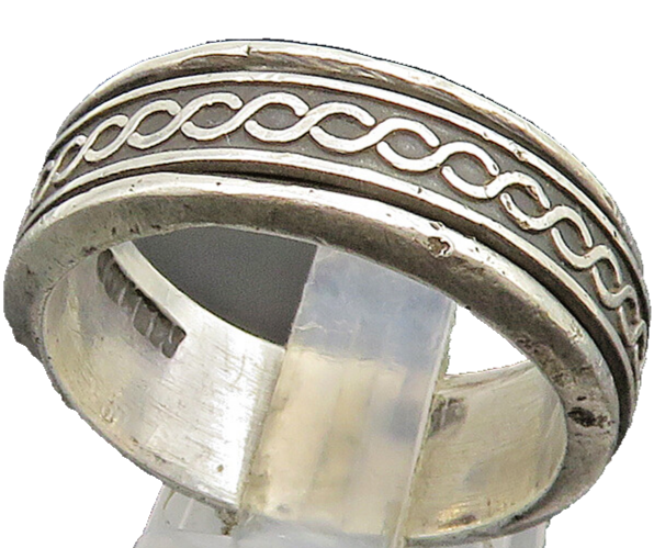 925 Sterling Silver  Vintage Infinity Knot Spinner Fidget Ring Sz 11  RG25334