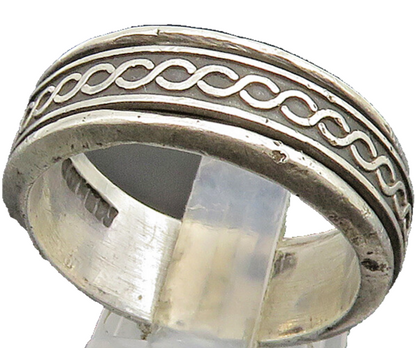 925 Sterling Silver  Vintage Infinity Knot Spinner Fidget Ring Sz 11  RG25334