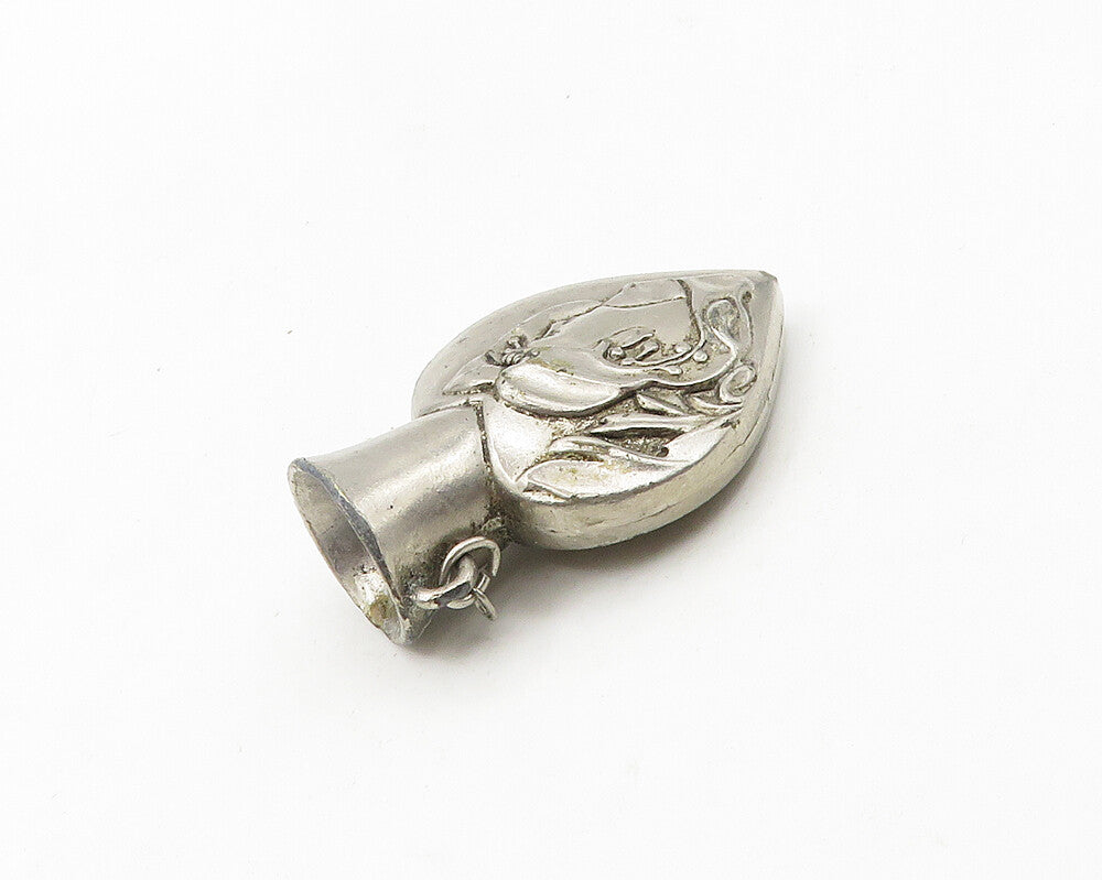 925 Sterling Silver  Vintage Woman Love Heart Vase Dark Tone Pendant  PT15068