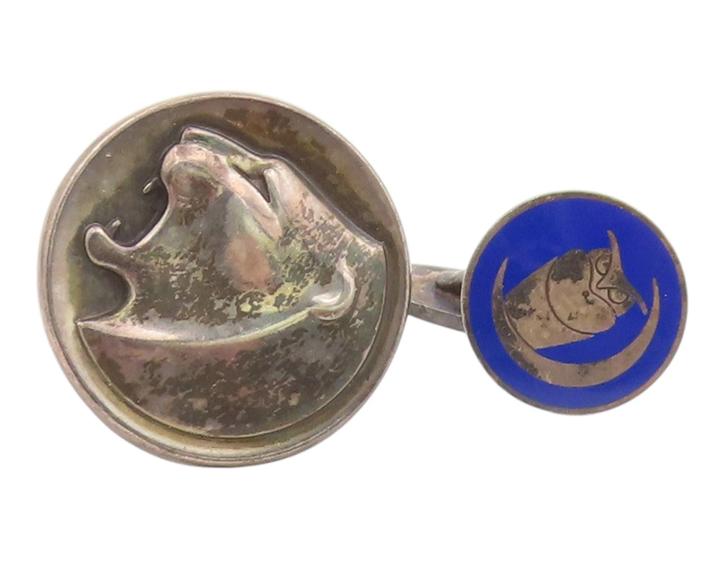 925 Sterling Silver Vintage Cufflinks GEORG JENSEN DENMARK Owl & Horse  TR4239