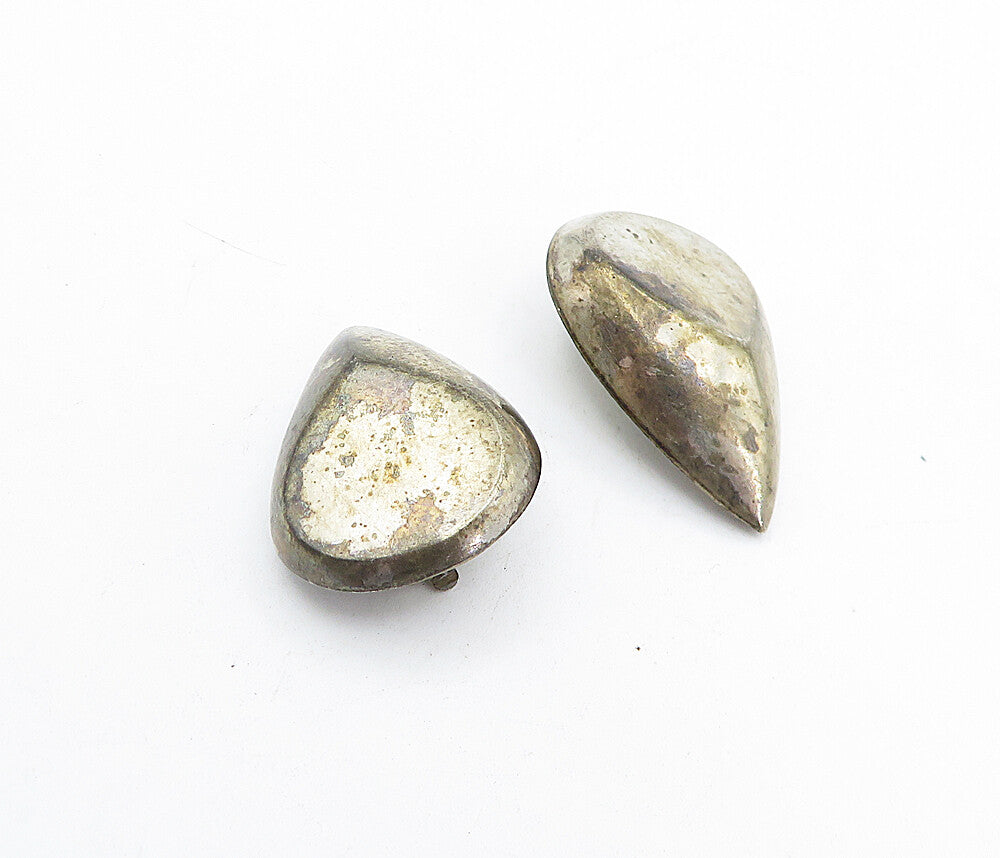 925 Sterling Silver  Vintage Dark Tone Tear Drop Non Pierce Earrings  EG2263