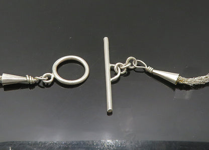 BWS Solid Silver Vintage Modernist Sculpted Large Heavy Chain Necklace NE3416
