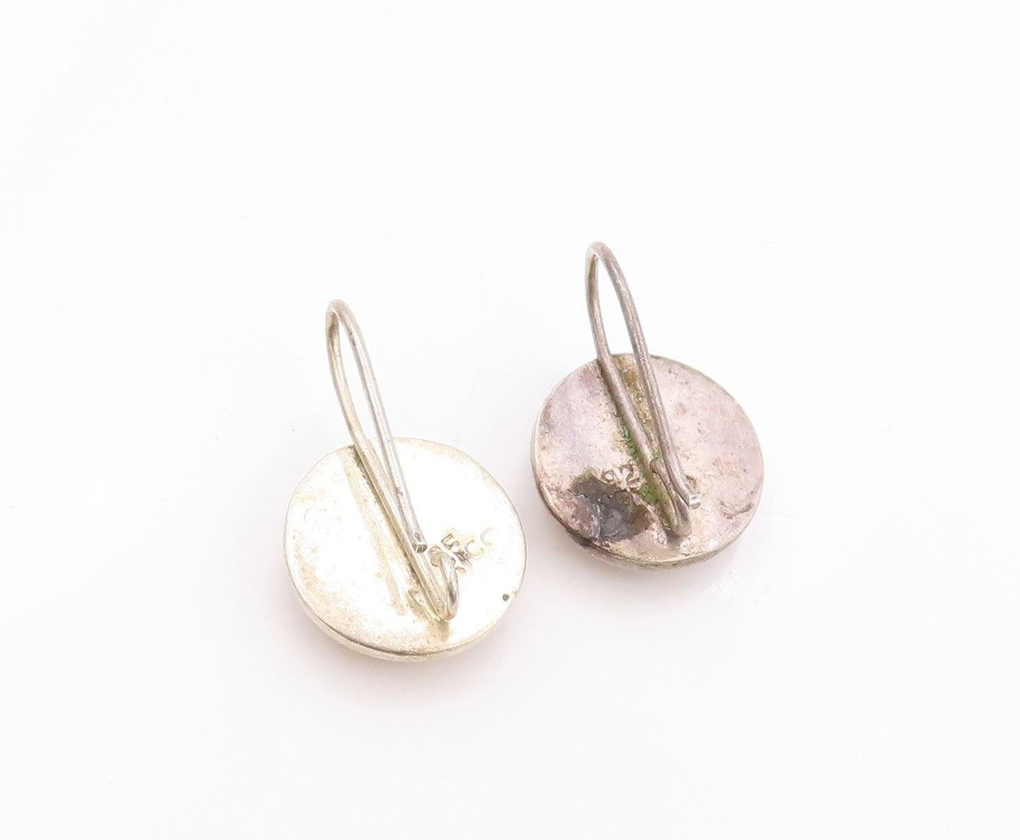 925 Sterling Silver Vintage Earrings Modernist Dried Flower Design  EG13556