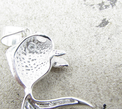 925 Sterling Silver  Swimming Fish Drop Pendant  PT1392