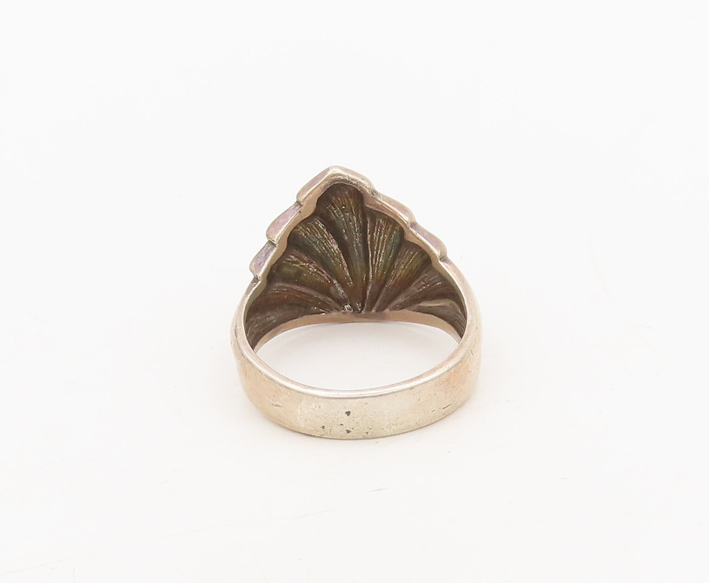 KABANA 925 Sterling Silver  Vintage Minimalist Fan Shape Ring Sz 6.5  RG27063
