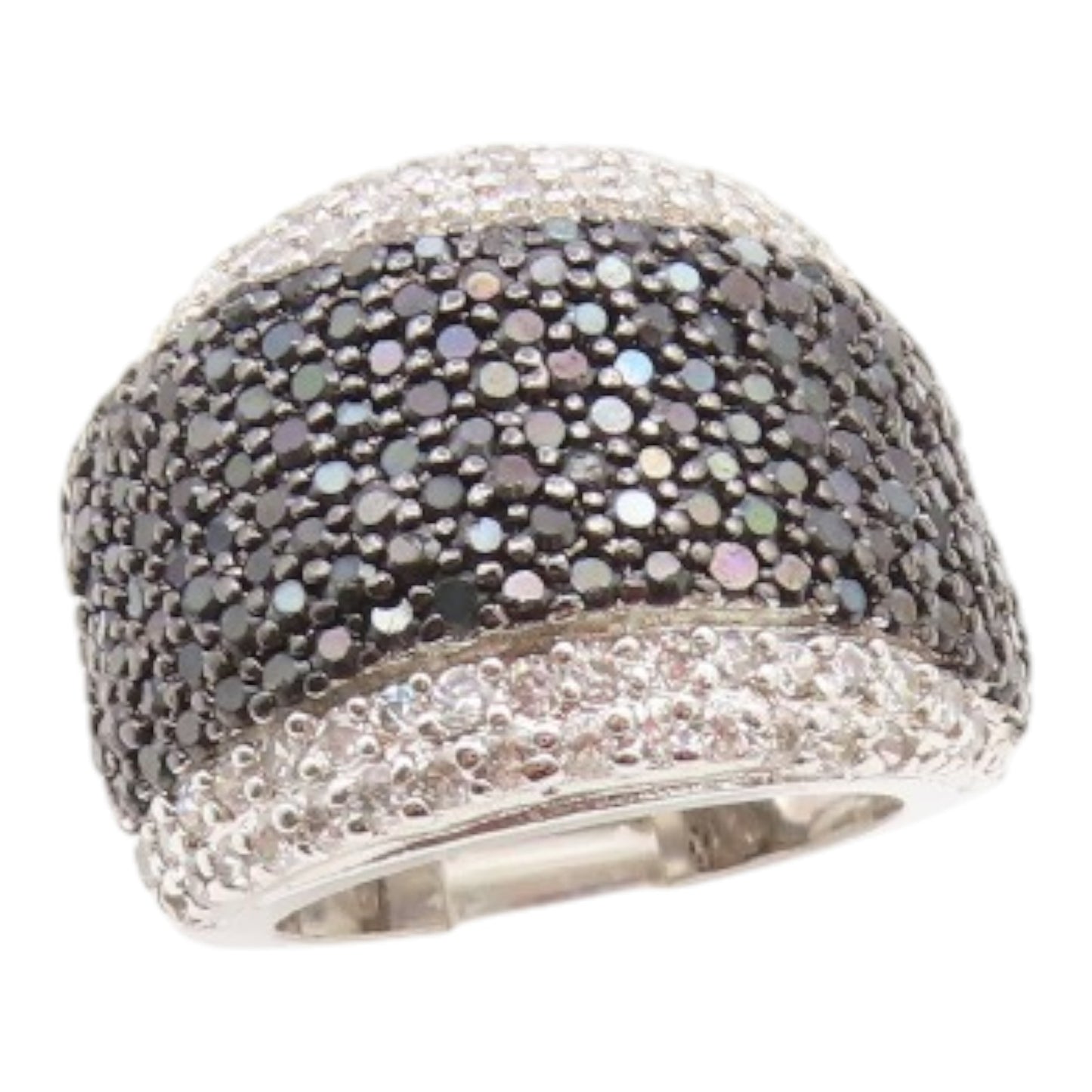 925 Sterling Silver Vintage Ring Spinel & Topaz Statement Band  Sz 6.5  RG35222