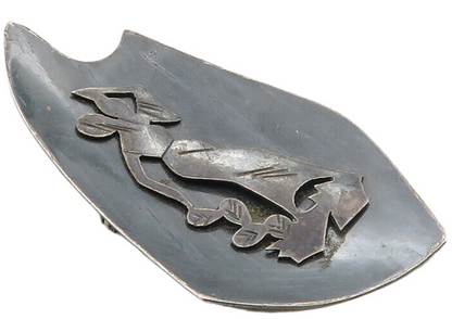 BEZALEL ISRAEL 925 Silver  Vintage Oxidized Woman Figure Brooch Pin  BP3622
