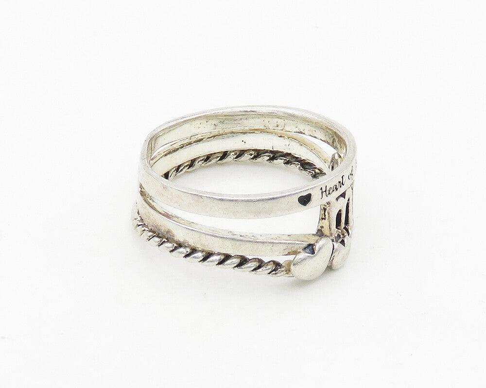 925 LA Sterling Silver  Vintage Shiny Mom Love Twist Band Ring Sz 7  RG19784