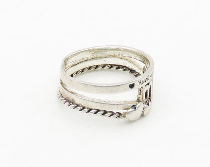 925 LA Sterling Silver  Vintage Shiny Mom Love Twist Band Ring Sz 7  RG19784