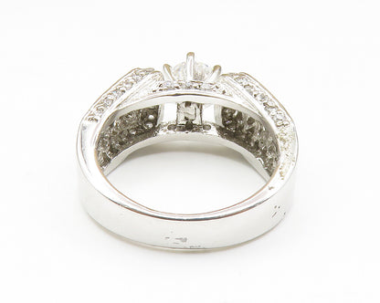 925 Sterling Silver  Shiny Cubic Zirconia Love Hearts Band Ring Sz 7  RG14120