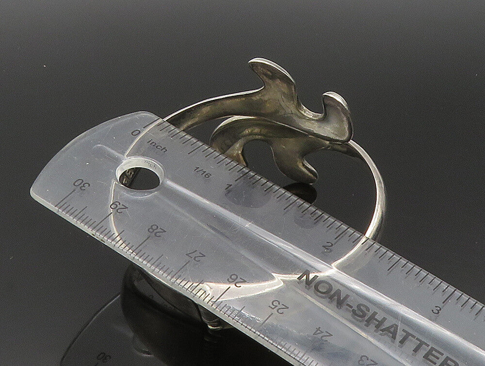 BETO MEXICO 925 Silver  Vintage Modernist Swirl Bypass Bangle Bracelet  BT9457