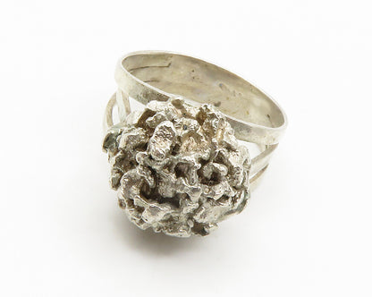 925 Sterling Silver  Vintage Modernist Sculpted Band Ring Sz 6.5  RG14938