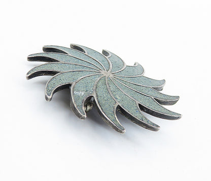 A. GARCIA MEXICO 925 Silver  Vintage Inlaid Jasper Floral Brooch Pin  BP2821