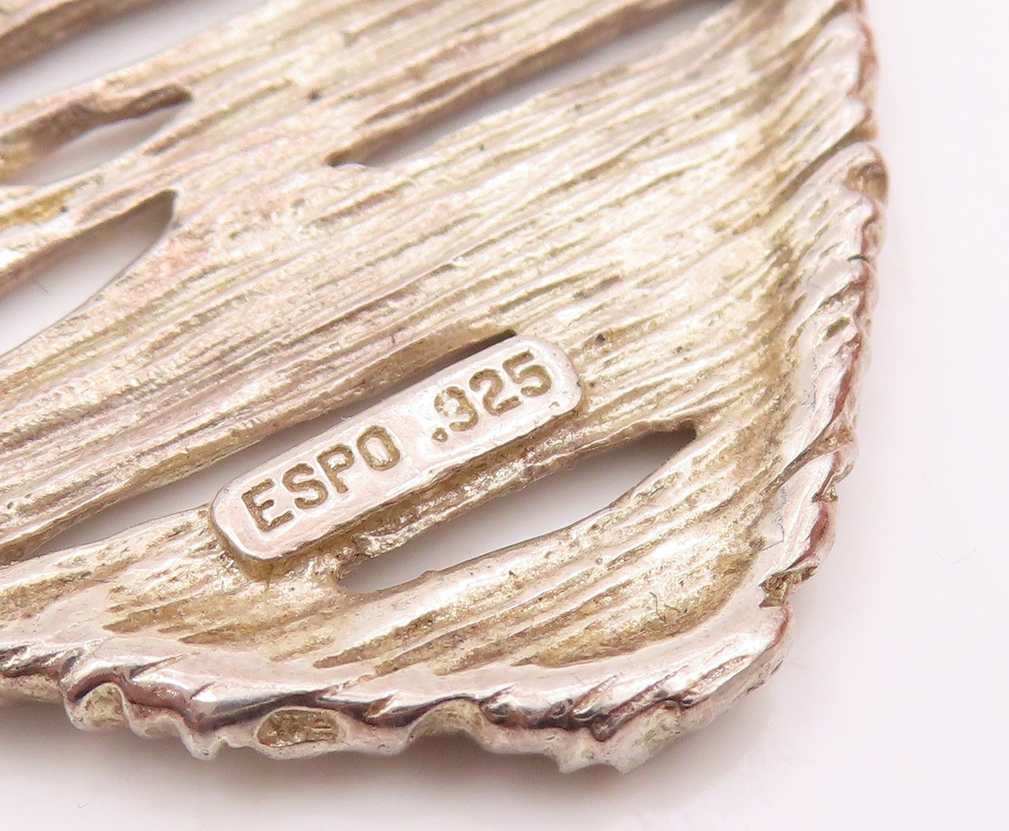 ESPO 925 Sterling Silver  Vintage Shiny Textured Drop Pendant  PT17864