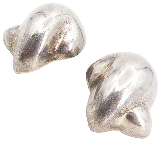 NESTOR MEXICO 925 Silver  Vintage Hollow Dome Non Pierce Drop Earrings  EG4510