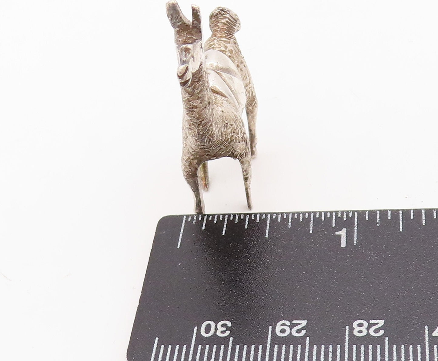 925 Sterling Silver Vintage Solid Miniature 3D Carved Alpaca  TR3843