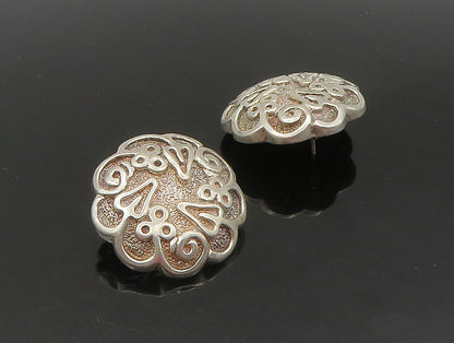 DESIGNER 925 Sterling Silver Vintage Swirl Pattern Heavy Drop Earrings EG11468