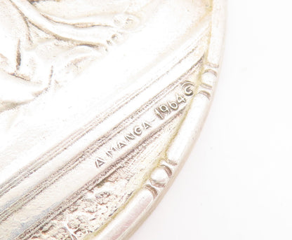 925 Sterling Silver Vintage TOWLE 1964 MICHELANGELO Carved Heavy Coin TR3679