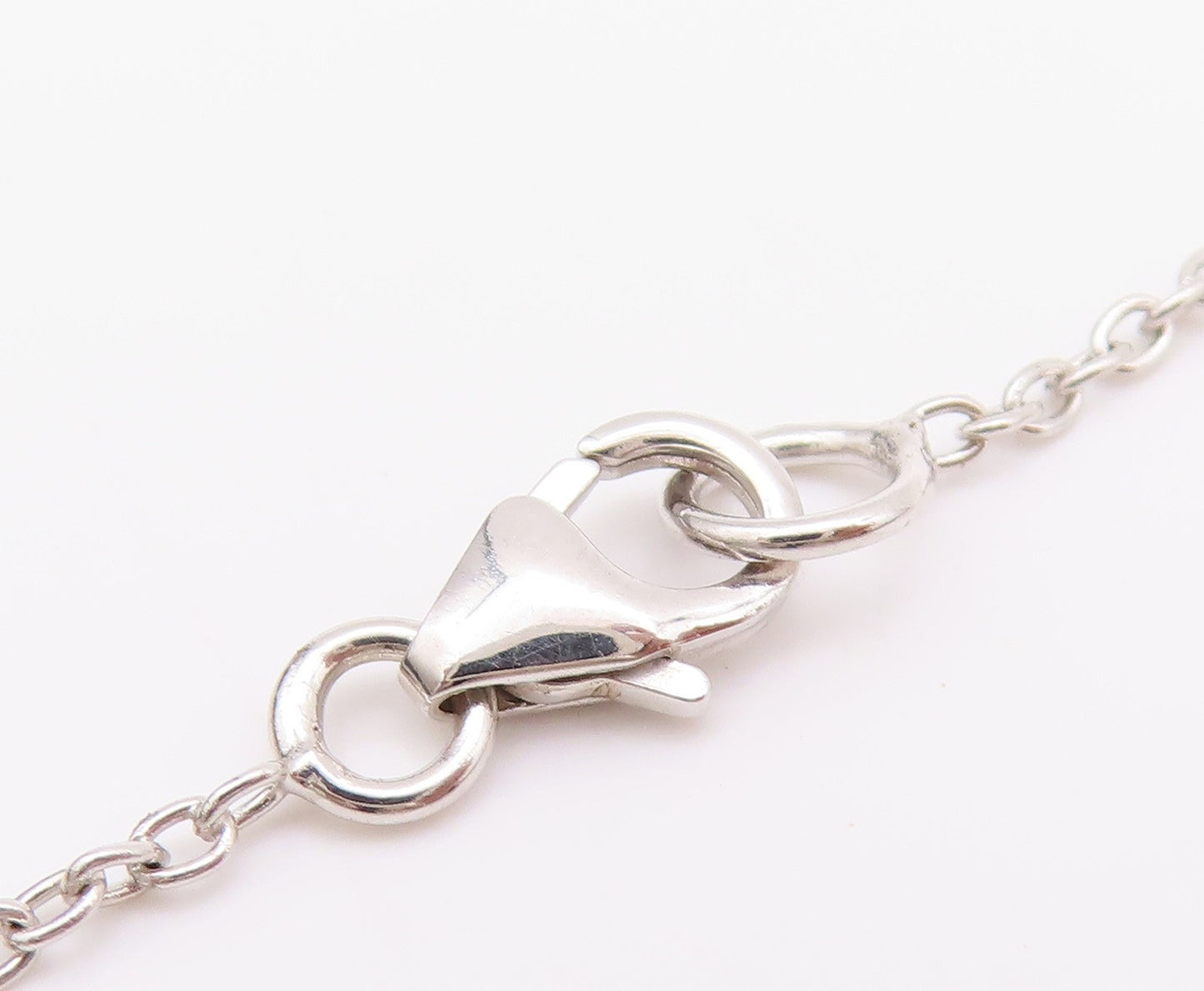 925 Sterling Silver Vintage Necklace Minimalist Diamonds & Tanzanite  NE4513