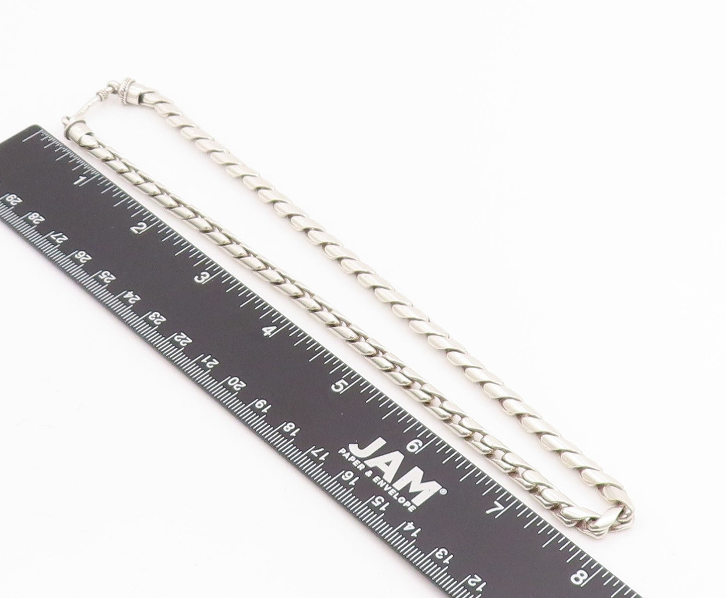 925 Sterling Silver Vintage Necklace Minimalist Solid Curb Link Chain  NE4774