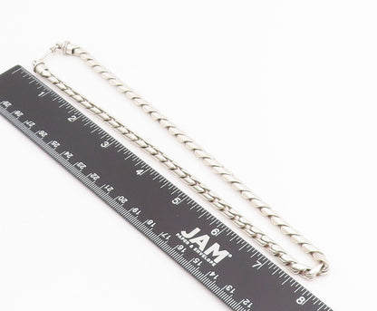 925 Sterling Silver Vintage Necklace Minimalist Solid Curb Link Chain  NE4774