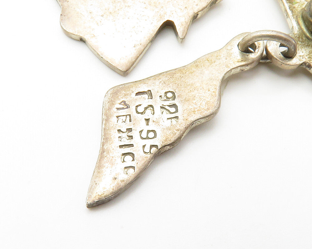 MEXICO 925 Sterling Silver  Vintage Charmed Candy Cane Brooch Pin  BP5590