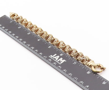 925 Sterling Silver Vintage Bracelet Gold Plated Roped Linked Rings  BT11072